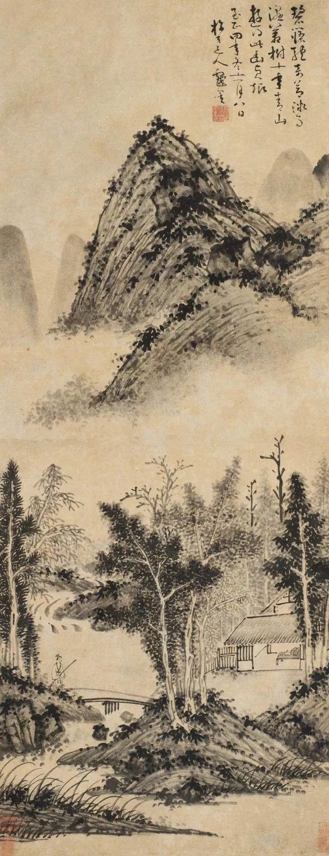 吴镇|画山水喜用湿墨,画墨竹喜用干墨