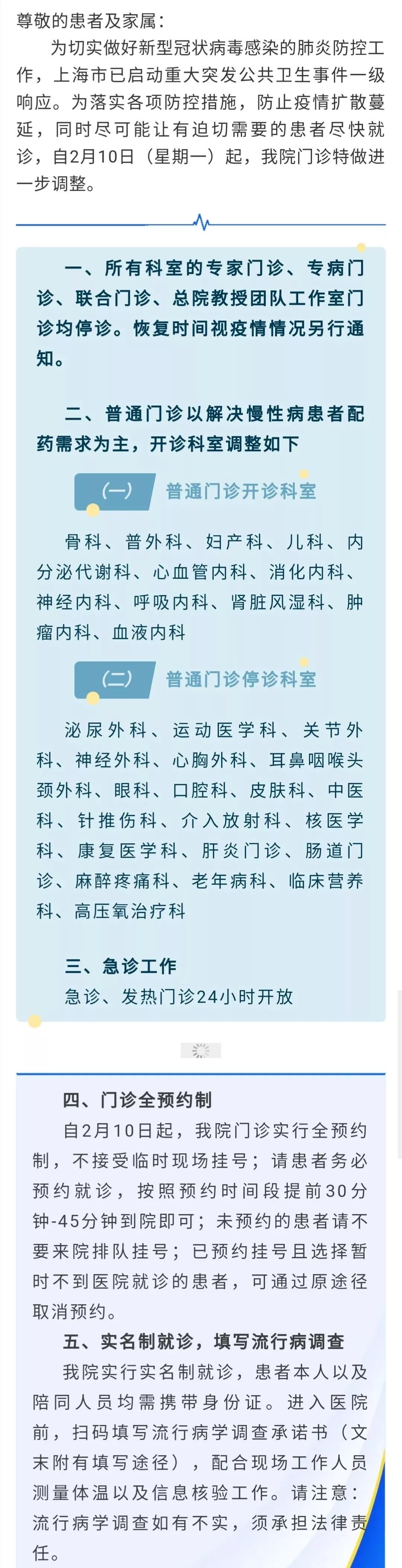 便民帖 疫情期间 上海这33家市级医院门诊调整 患者