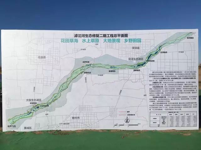 今天滹沱河生态修复二期工程同时在藁城区无极县晋州市深泽县开工