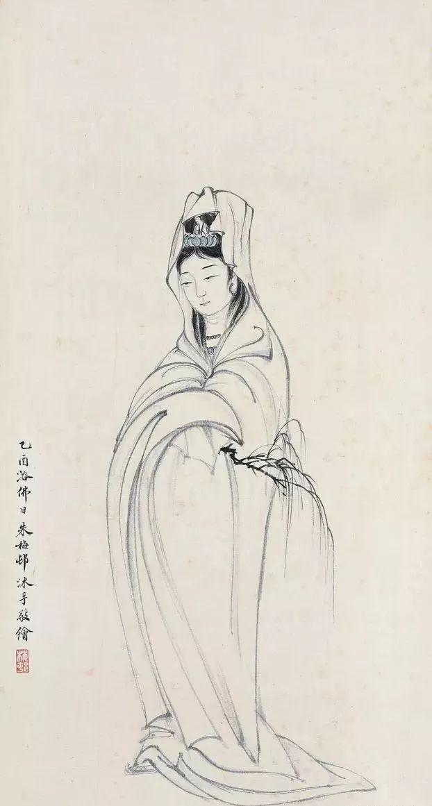 献上一组国画观音圣像,保佑众生平安!