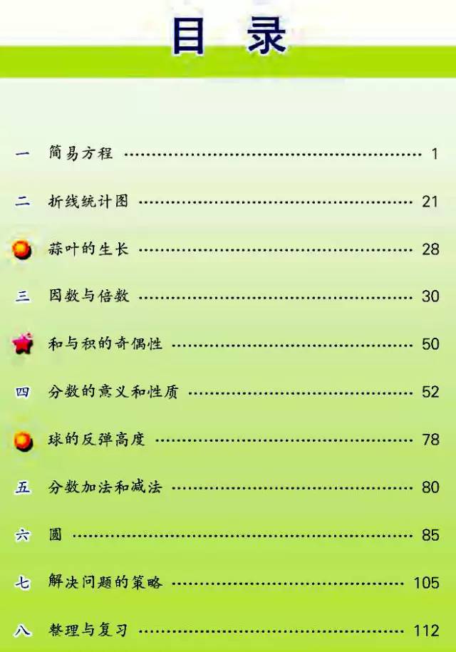 苏教版小学数学五年级下册电子教材