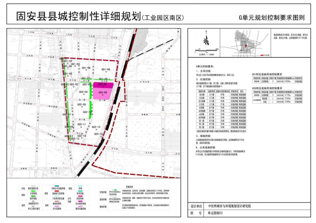 固安县县城控制性详细规划(工业园区南区)g控制单元图则调整前
