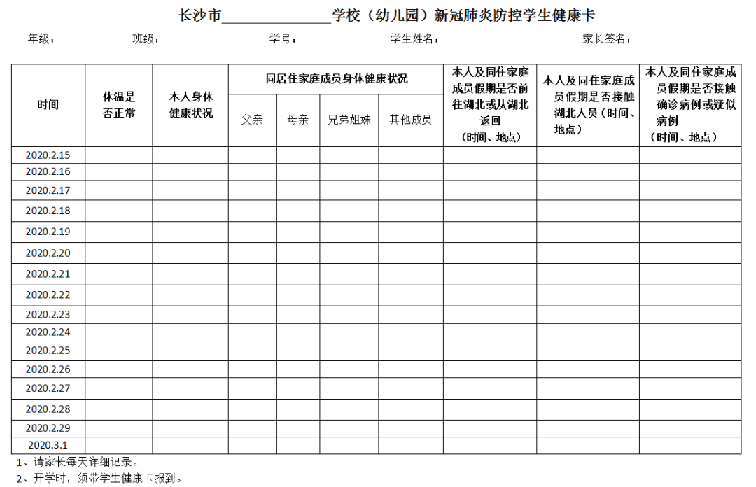 重要长沙中小学生3月2日后开学这个健康卡必须要带附长沙口罩购买方式