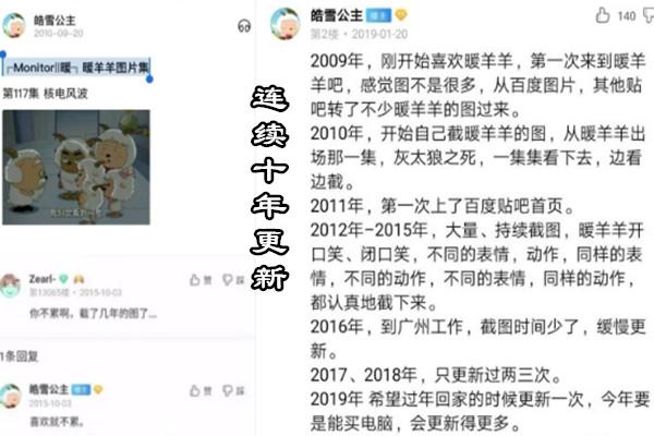 原创网友皓雪公主火了连续十年更新暖羊羊的帖子五个字给出理由