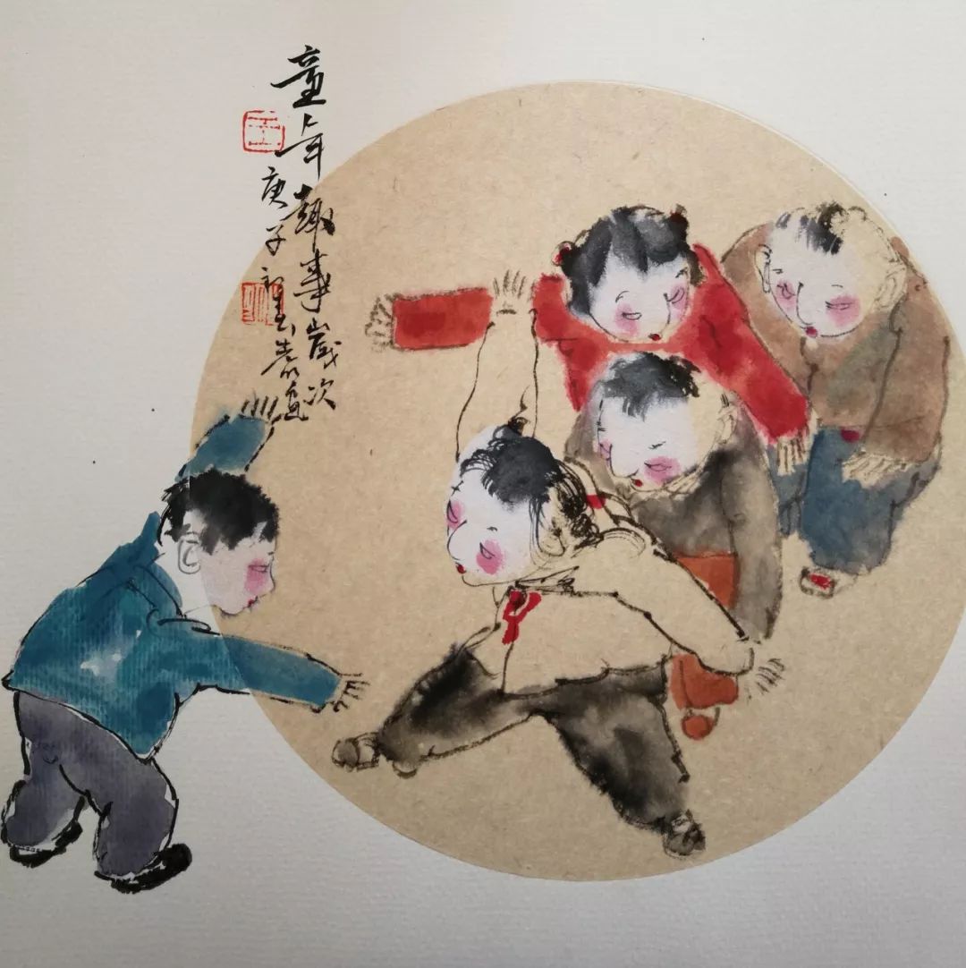 笔墨战疫王光明水墨人物画童年趣事系列作品微展上线