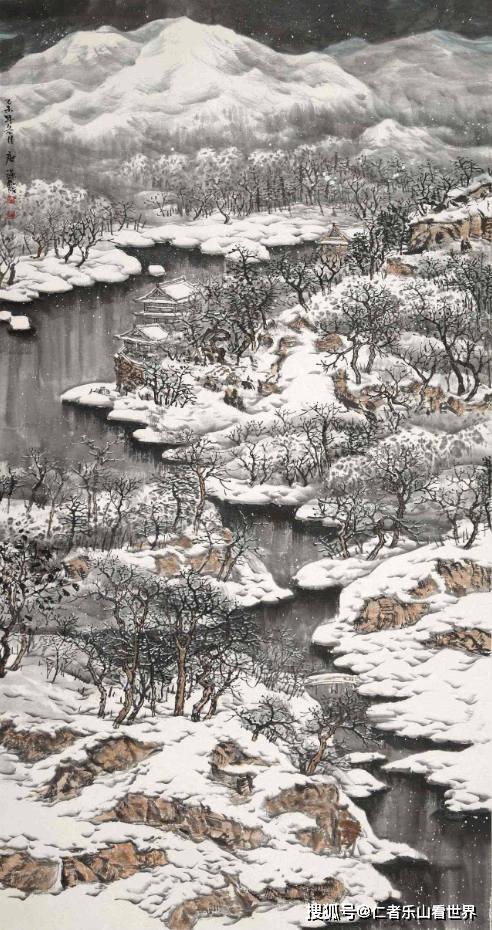 国画雪景画