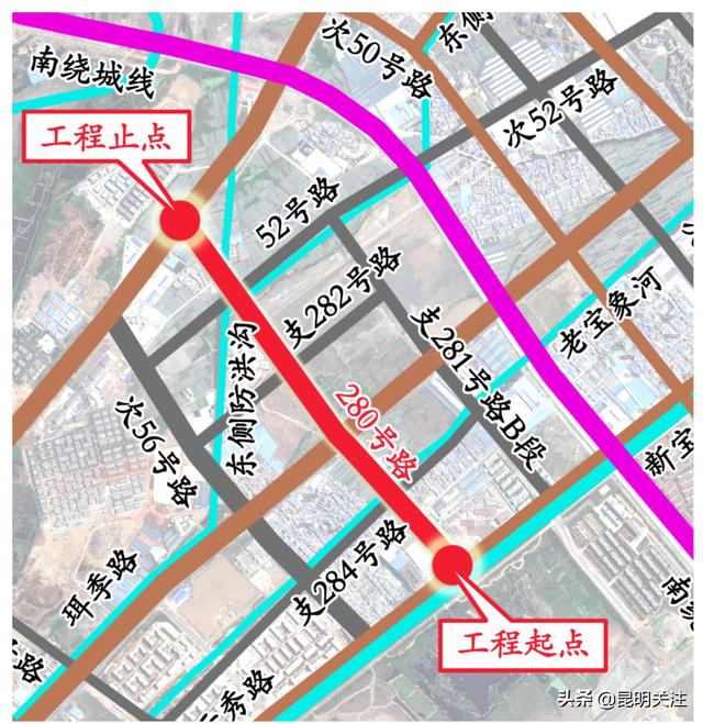 官渡区将在这里新建三条道路,方便片区居民出行