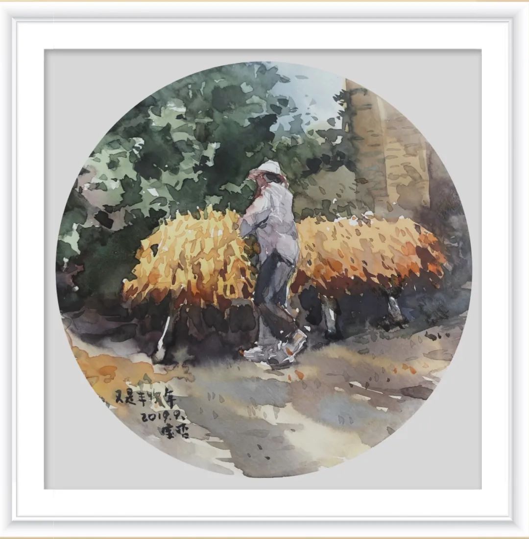 《又是丰收年》 水彩画