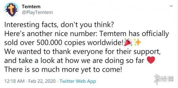 《Temtem》抢先体验版首月销量达50万份！官方致谢