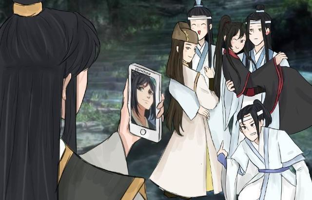 原创《魔道祖师》众人拍照片,金凌全家福超温馨,蓝忘机的屏幕亮了