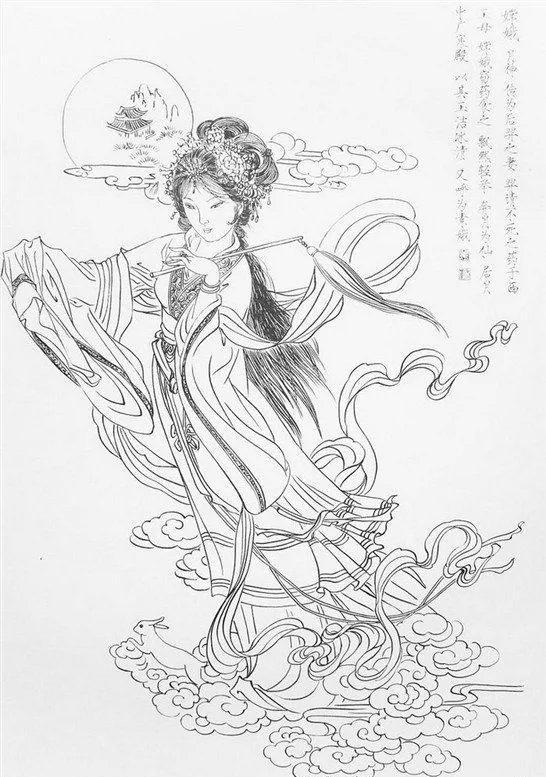 工笔画-中国传统白描图谱之传统人物(仙女)