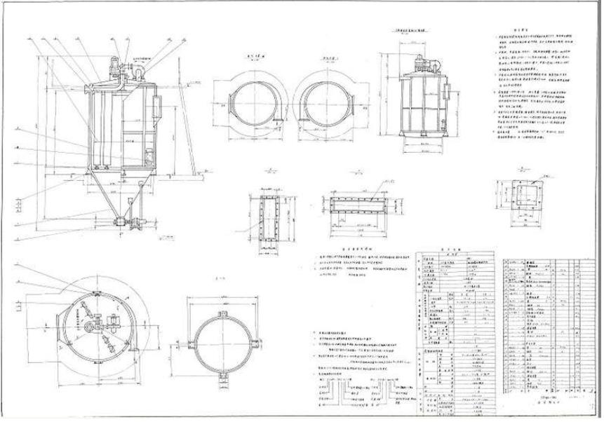 10张长袋低压脉冲除尘器气箱脉冲和喷淋塔图纸cad
