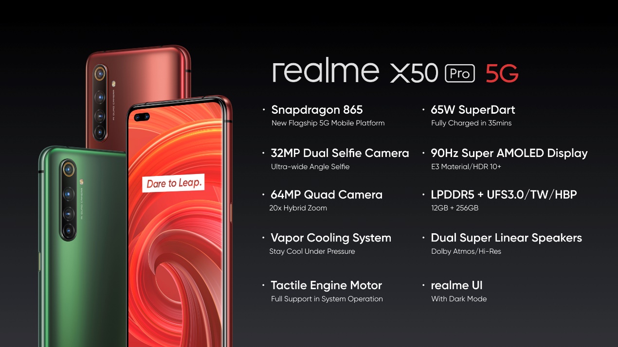 《首批骁龙865 5G性能旗舰 realme 真我X50 Pro 5G正式全球发布》