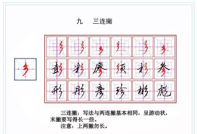 硬笔行书教程:钢笔字快写18个漂亮的连笔_技巧