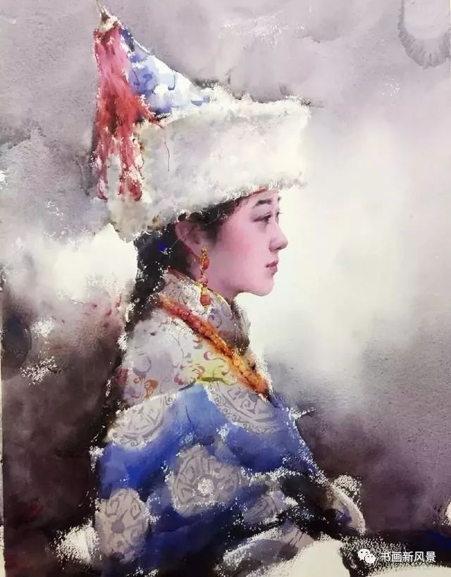 一组漂亮的水彩画,唯美民族风情!