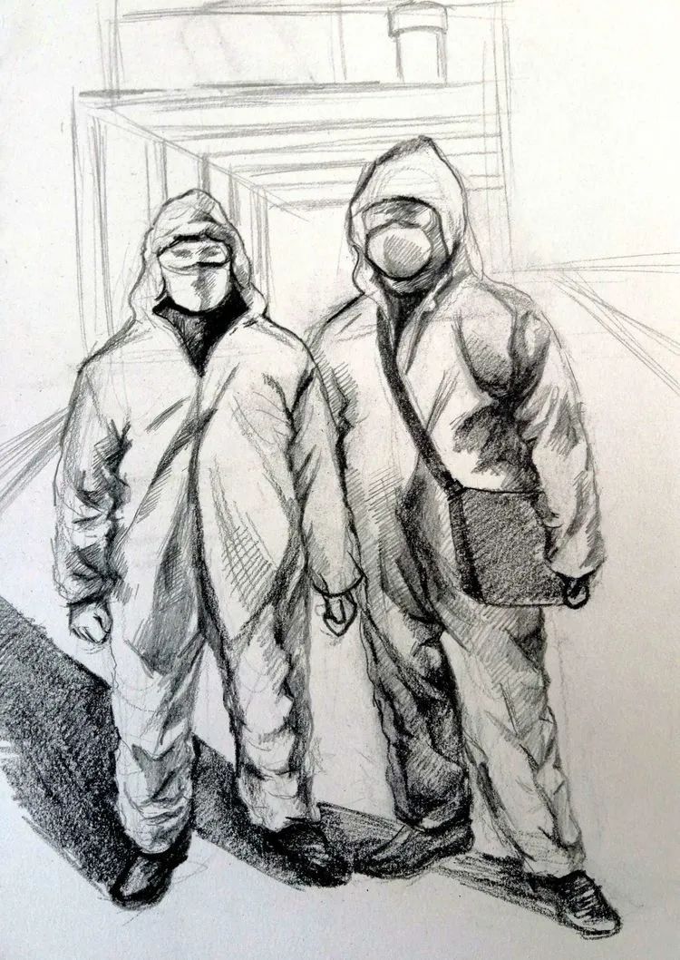 为一线执勤民警佩发防护服向所有奋战在疫情防控一线的抗疫英雄致敬这