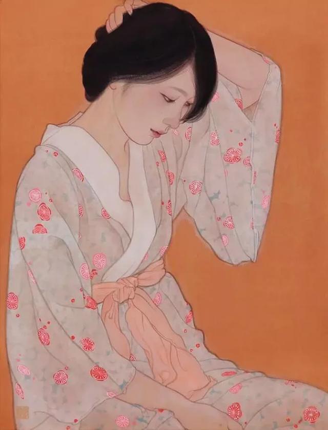 "日本工笔人物画家第一人"笔下的女性,纯净靓绝,极富美感