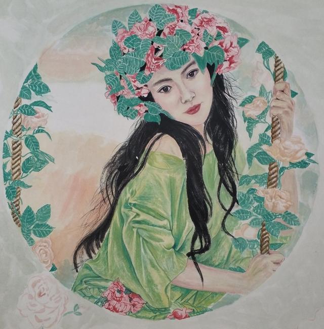 青年女画家李丹,创作系列"女神"画作,致敬白衣天使