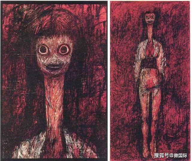 原创日本美女画家受侵犯导致精神分裂将内心的恐惧画成画