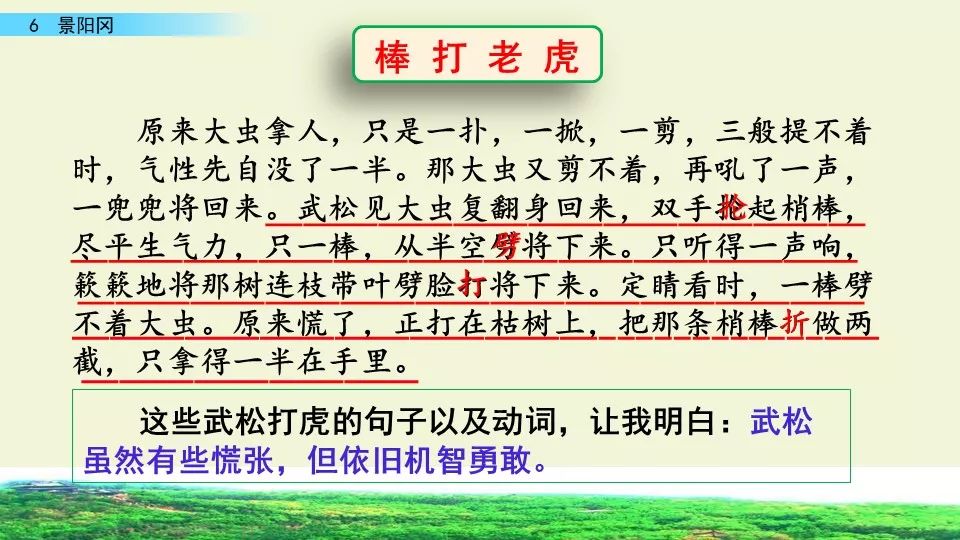 预习部编语文五年级下册第6课景阳冈图文讲解教学视频知识要点同步