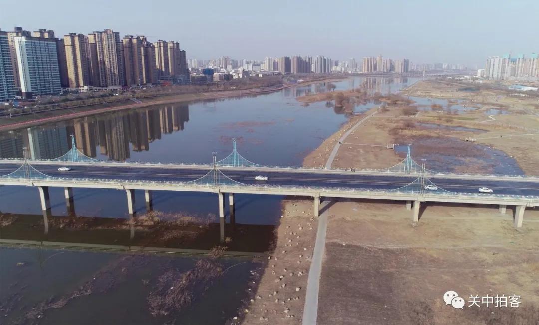 原创航拍咸阳渭河三号桥(秦都桥)
