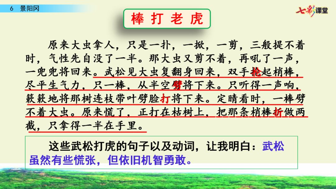 送统编语文五年级下册第6课景阳冈课文朗读知识点图文精讲同步练习