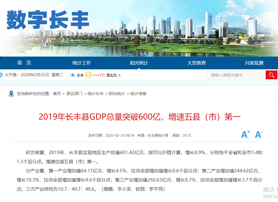 长丰县gdp2020_权威发布!2020年长丰县GDP增速全市第一