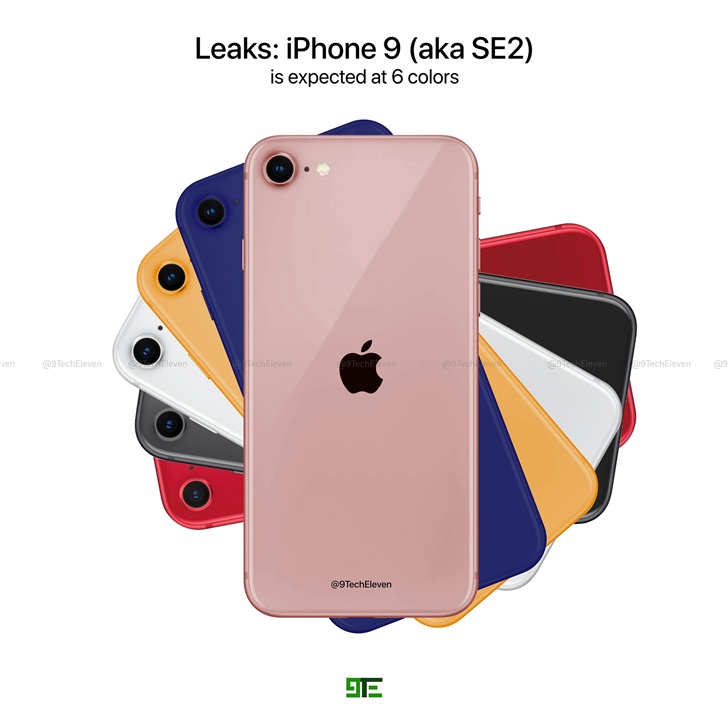 苹果iphone Se 2最新渲染图曝光 6色可选 设计