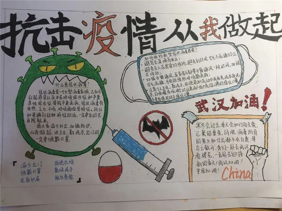 【基层动态】仙城中学团委举办"抗击疫情,从我做起"主题手抄报活动