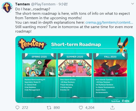 类宝可梦游戏《Temtem》公布更新路线图排位战将至