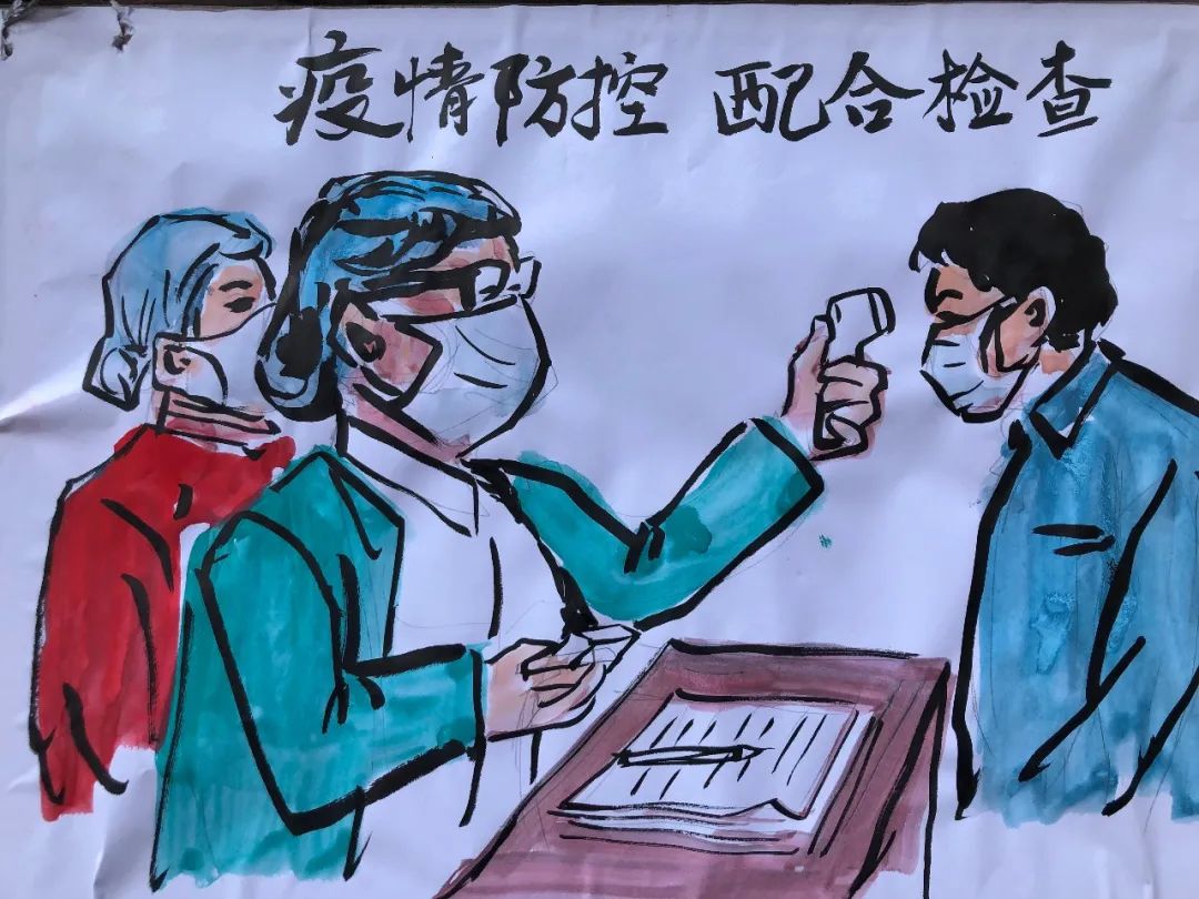 龙江社区志愿者手绘战"疫"漫画 助力疫情防控宣传