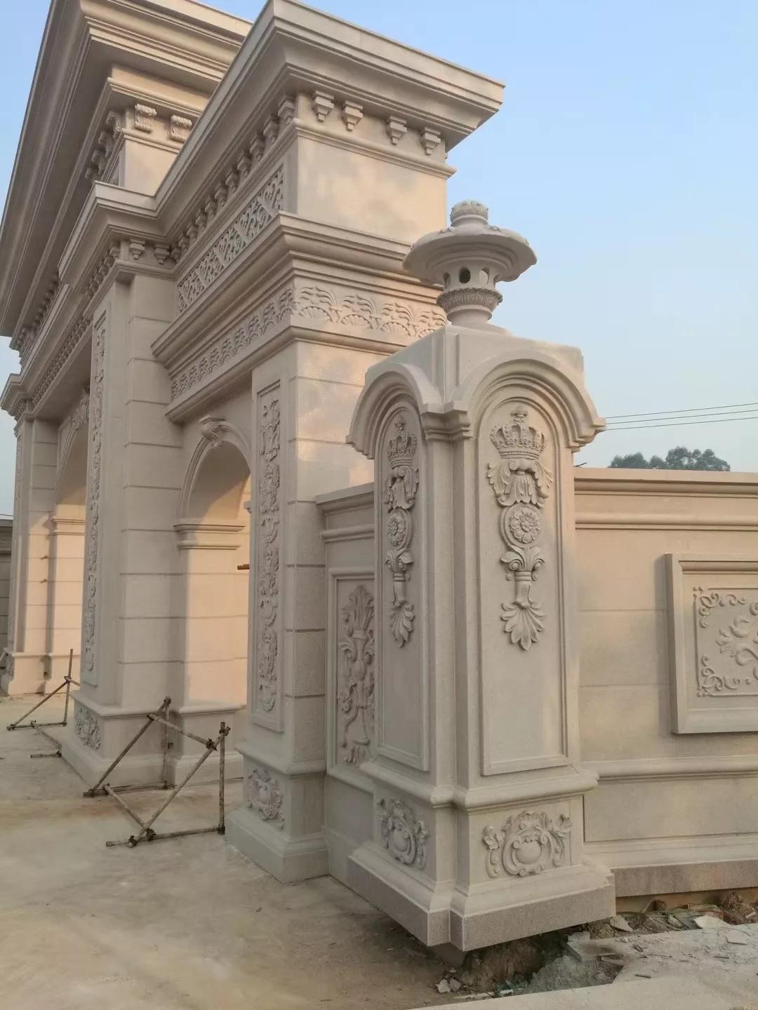 别墅围墙大门石材干挂实例(多图)