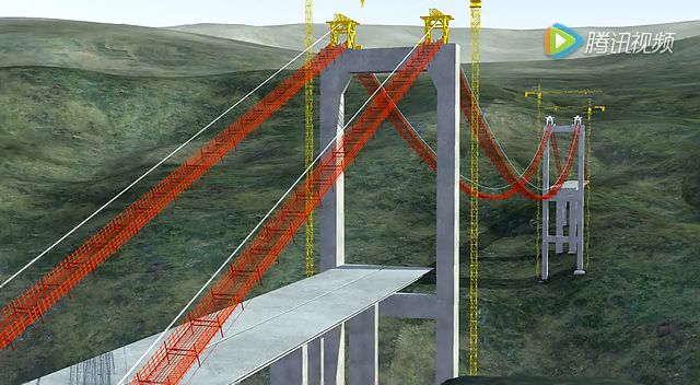 北盘江大桥施工过程三维仿真动画演示,高清视频可下载!