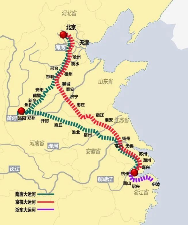 中国大运河线路图