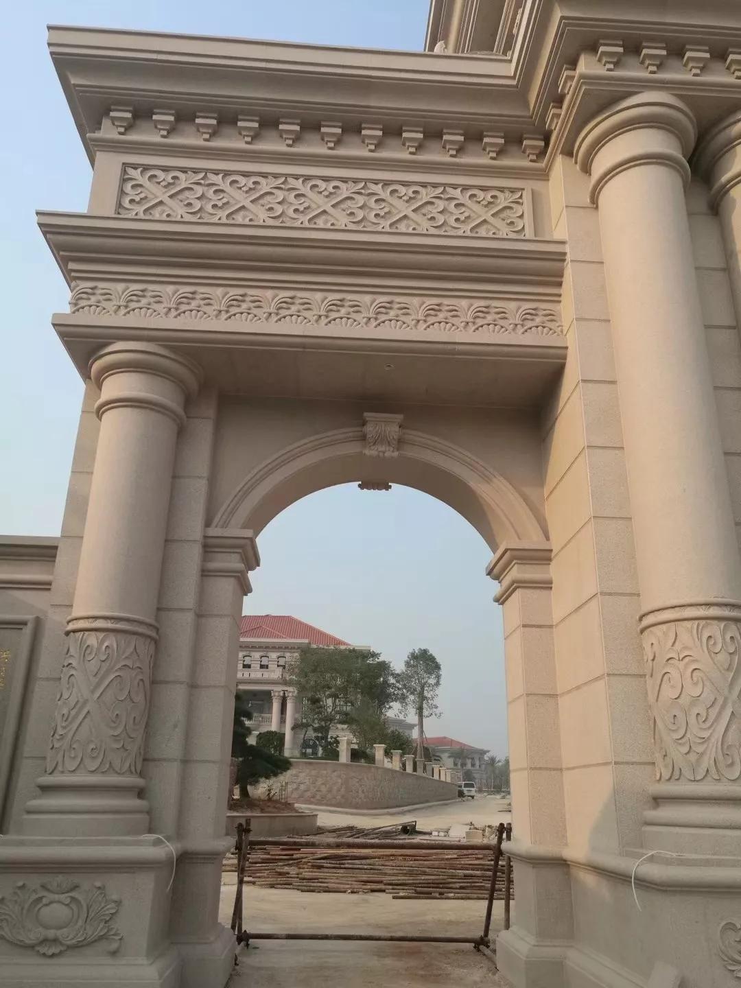 别墅围墙大门石材干挂实例(多图)