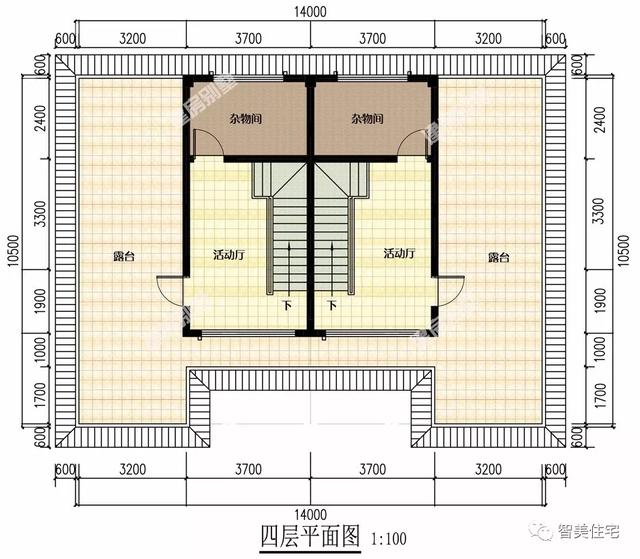 两栋宽14米左右的双拼别墅,栋共堂屋和楼梯,造价30来万