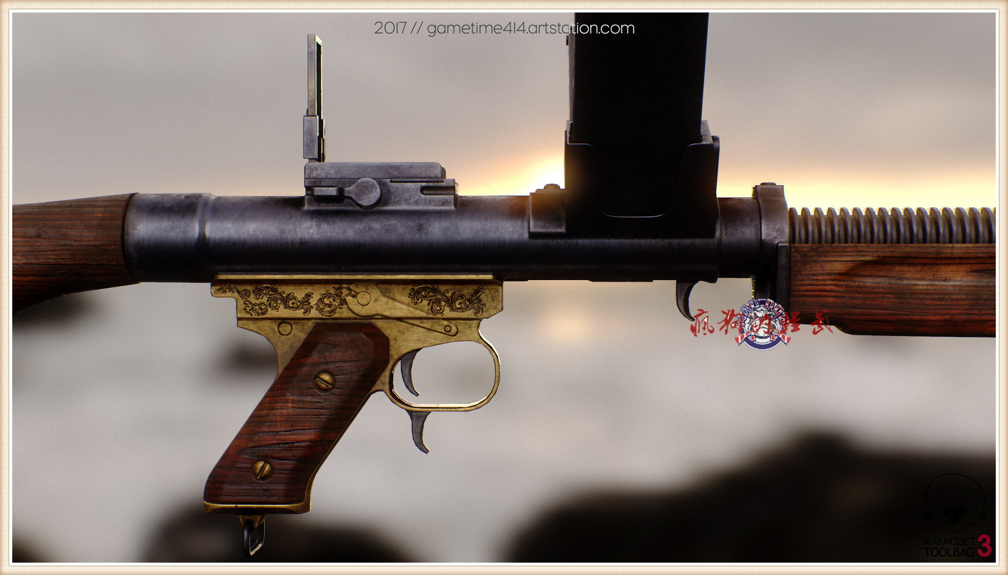 一战时的俏皮"双马尾",美国伯顿m1917机枪