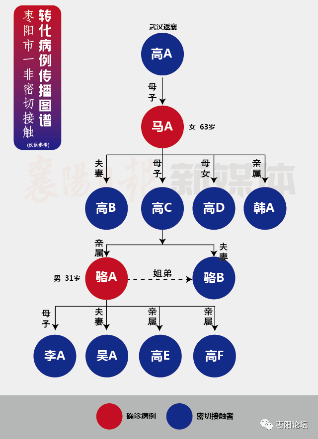 紧急扩散枣阳一例非密切接触者转化成确诊病例传播图谱公布