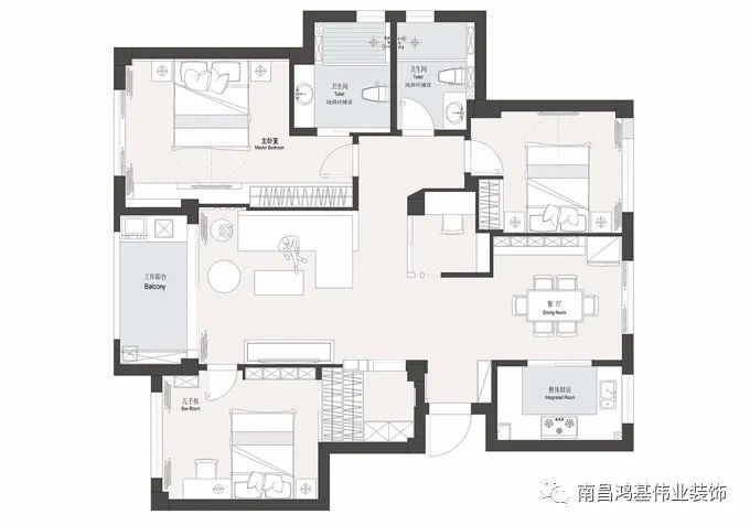三居室平面规划 63e01a82a88e4f8c9b782d90a1be6359.jpeg