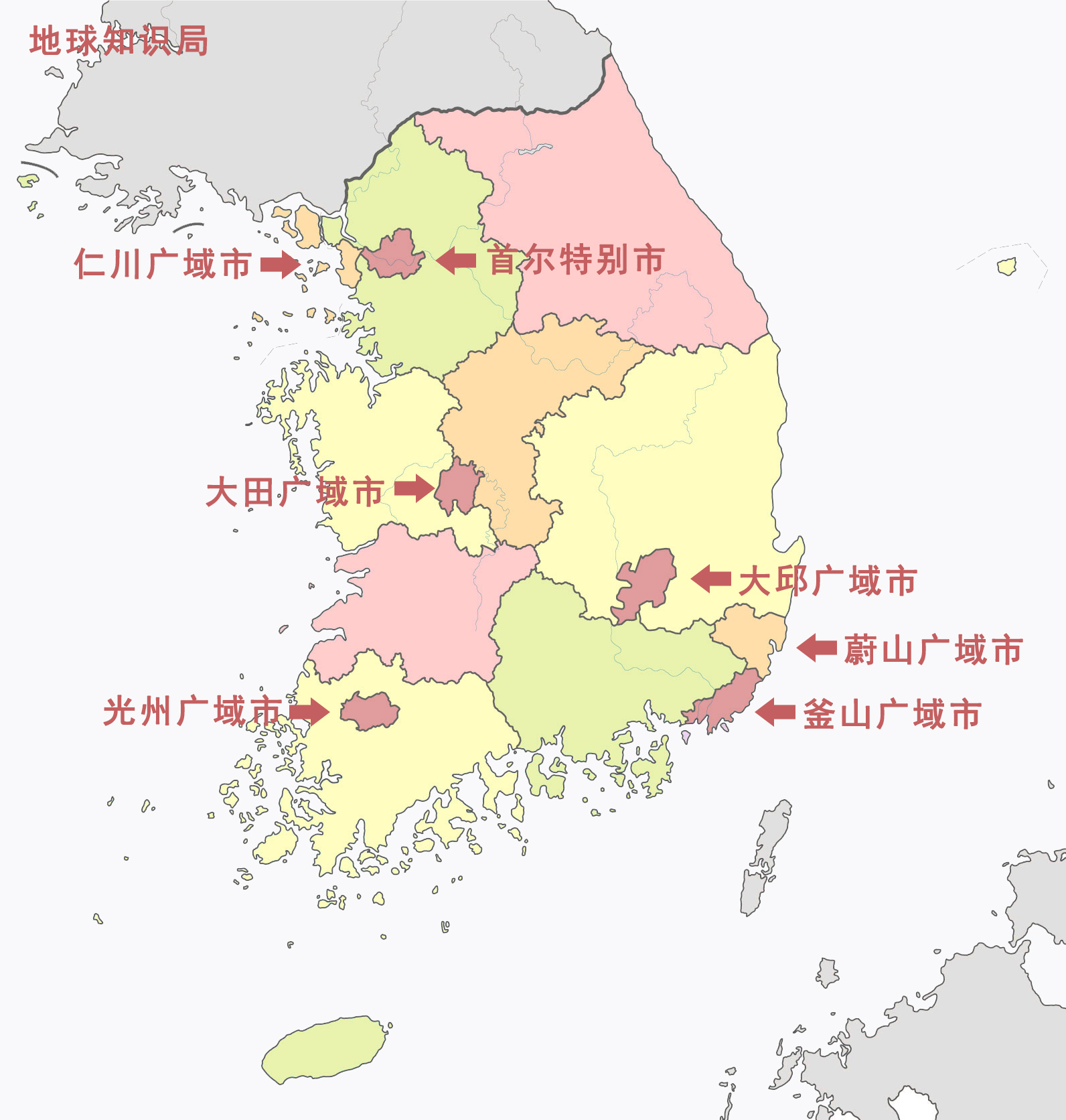 广域市作用有点类似中国的直辖市韩国这次疫情最严重的地区并不是人口