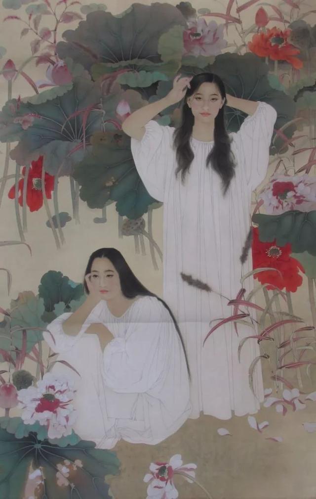 中国女画家任乘鋈工笔画中的性感美人
