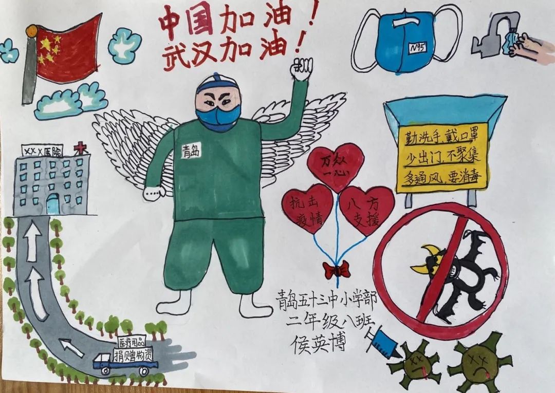 【五三班级战疫】抗击疫情,稚嫩小手绘出"战疫"的最美图画 ——基础学