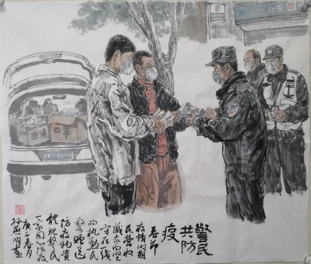 "劳模艺术家"用画笔定格战"疫"瞬间