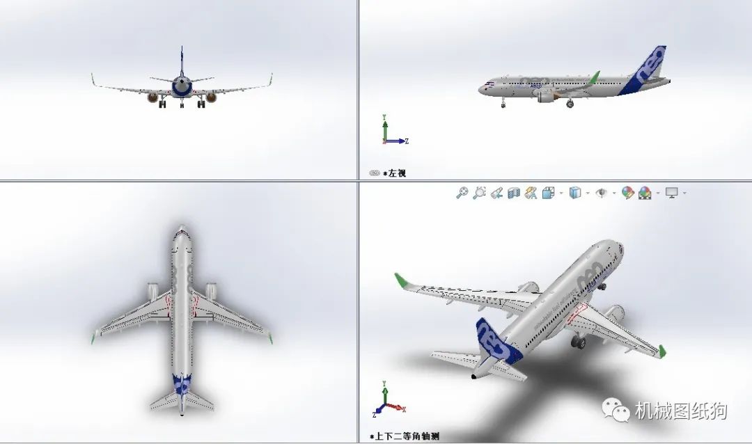 【飞行模型】airbus a320neo空客飞机模型3d图纸 solidwokrs设计 附