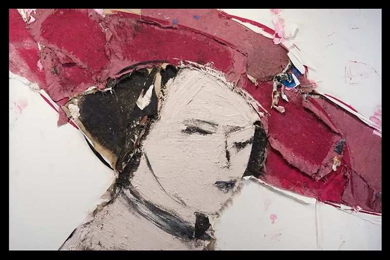 Δ 戴帽子的女士 2015 布面综合材料 137x210cm manolo