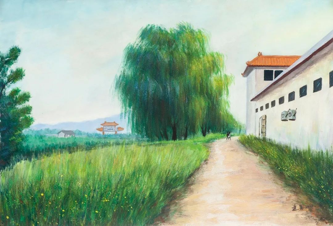 王建军 《故乡的风景》 水粉画 53cm×76cm