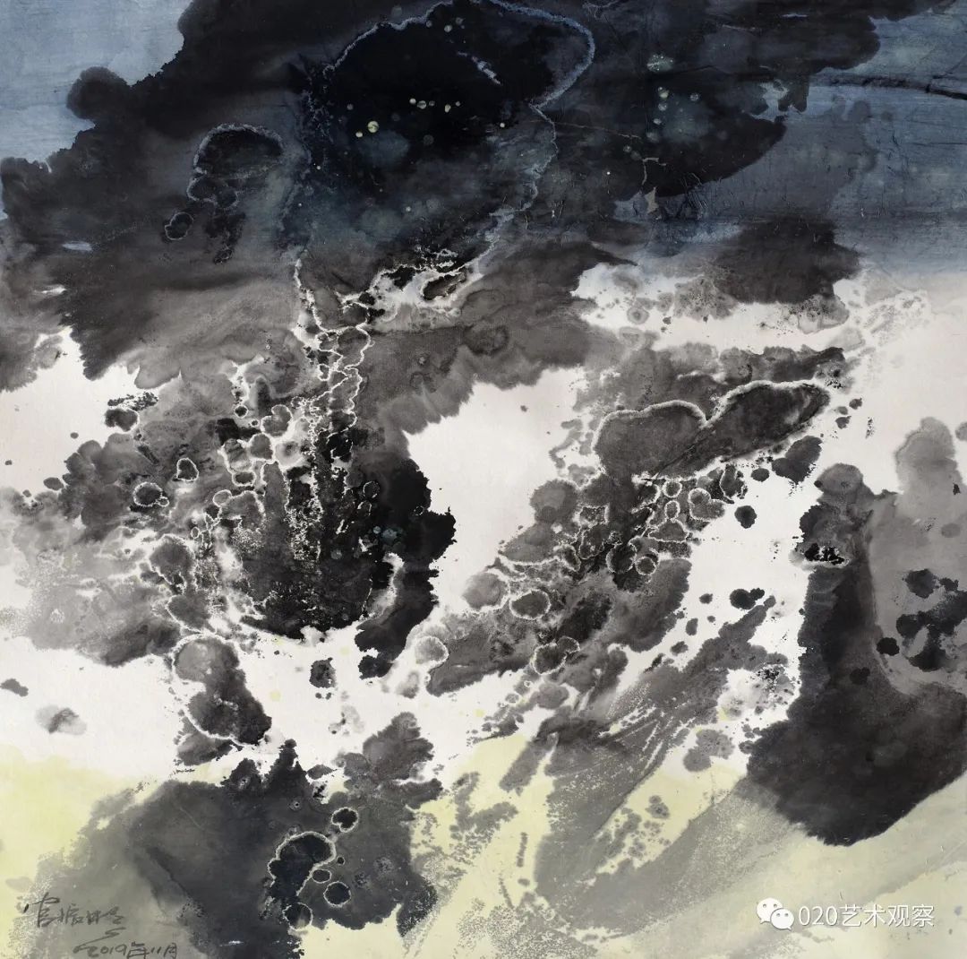 许晓鹏 综合材料绘画《大风景系列之一 》50×60cm