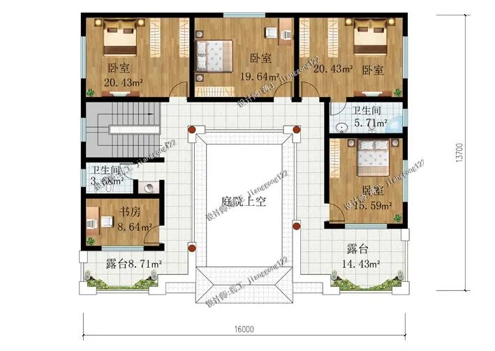 4款三合院农村别墅,第二款获得100万的点赞,实实在在建得起