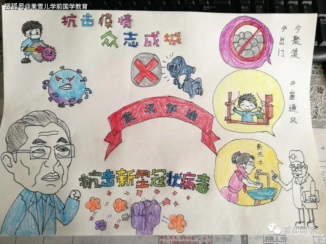 绘画作品:疫情防护从我做起