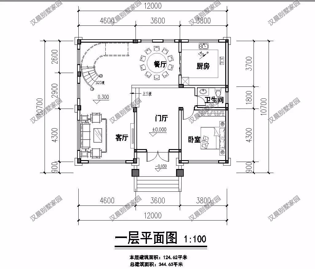 3层贵族气质别墅图纸,宅基地要求124㎡,还不下手吗?